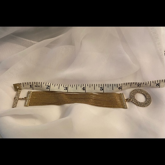 Rhinestone &Gold Bracelet - Picture 9 of 12